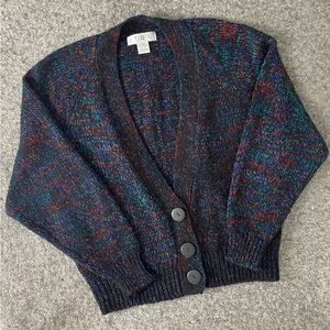 TOI Vintage Acrylic Black Knit Cardigan LRG